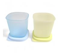 Tupperware Set di 2 mini bicchieri da gnomo per frigorifero Midgets, 110 ml, set da 2 pezzi, colore: giallo, azzurro