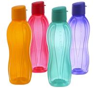 Tupperware Set di 4 borracce con tappo ribaltabile, 750 ml, multicolore