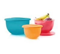 Tupperware Brand Impressions - Set di 6 ciotole classiche (3 ciotole + 3 coperchi), lavabili in lavastoviglie e privi di BPA, ermetici e a prova di perdite, per frigorifero e dispensa