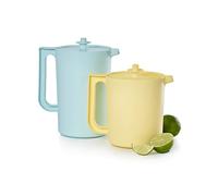 Tupperware Set di brocche Heritage in colori vintage blu e giallo, lavabili in lavastoviglie e senza BPA (set di 2, 1,5 qt./2 Qt.)