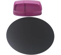 Tupperware Tagliere rotondo nero + Signoraware Clevere Pause 610 ml viola con scomparti, set per cucina e pranzo senza BPA, per scuola, ufficio e tempo libero
