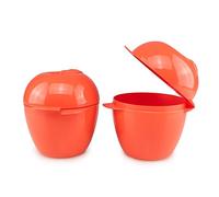 Tupperware To Go - Contenitore per frutta, 2 contenitori per mele, colore: rosa salmone