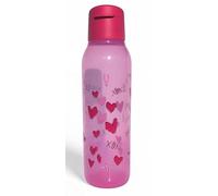 Tupperware to Go Eco Easy Flip Top Borraccia 750 ml EcoEasy per anidride carbonica 750 ml (cuori rosa)