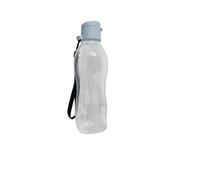 Tupperware to Go Eco Easy Flip Top Borraccia da 500 ml EcoEasy Bottiglia per bevande 0,5 litri in viaggio, acqua blu chiaro trasparente con cordino per il trasporto