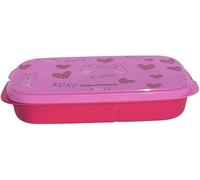 Tupperware to Go Lunch Box Clevere Pause 590 ml con divisorio Eco+ Scuola Contenitore per il pranzo con reparto cuori rosa Love 590 ml