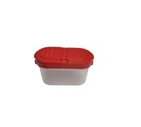 Tupperware Würzling - Saliera e pepiera ideale per auto, ufficio, campeggio e viaggi, mini sale (gnomo delle spezie rosso, 120 ml)