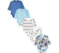 TupTam Body Neonato 5 Pezzi - Body Neonato 0-3 Mesi e 3-6 Mesi in Cotone con Manica Lunga e Chiusura Laterale, Koala/Safari/Strisce/Verde menta/Arancione/Blu, 56
