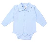 TupTam Body Neonato a Manica Lunga o Corta con Colletto - Body Bambino 100% Cotone OEKO-TEX, Blu, 68