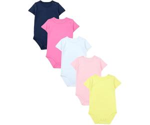 TupTam Body Neonato Bambina 5 Pezzi - Body Neonato Cotone a Mezza Manica per Estate o Intimo, Mix di colori 1, 98