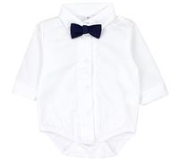 TupTam Body Neonato Elegante con Colletto - Body Bambino Manica Lunga - Body Neonato 0-3 Mesi per Occasioni Speciali, Papillon bianco/blu scuro, 80