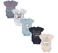 TupTam Body Neonato Manica Corta 5 Pezzi - Body Bambino in Cotone con Stampa per Maschio e Femmina, Ragazzo, 104