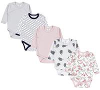 TupTam Body Neonato Manica Lunga - 5 Pezzi Body Bambina Cotone - Body Neonato 0-3 Mesi e 3-6 Mesi, Mix di colori 5, 86