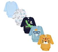 TupTam Body neonato manica lunga 5 pezzi - Cotone, OEKO-TEX, Mix di colori 9, 98