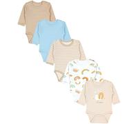 TupTam Body Neonato Manica Lunga - Body Bambino in Cotone OEKO-TEX, Set 5 Pezzi, Lumaca Beige Turchese, 86