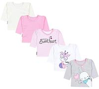 TupTam Camicia per Bambina a Maniche Lunghe Pacco da 5, Striscia/Giraffa/Coniglio/Rosa/Bianco/Grigio, 50