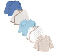 TupTam Camicia per Bambino Neonato a Maniche Lunghe 5 Pezzi, Dino/Beige/Strisce/Stelle/Iceberg/Jeans, 56