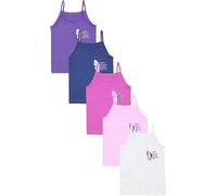 TupTam Canottiera Bambina - Set 5 Canottiere Bambina in Cotone Morbido e Traspirante, Farfalla Rosa Viola Grigio Blu Scuro, 122-128