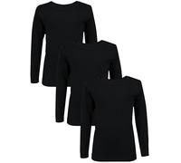TupTam Canottiera Bambino - Set 3 Canottiere Maniche Lunghe, 100% Cotone, Morbide e Traspiranti, Nero, 122
