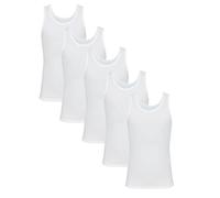 TupTam Canottiere Bambino - Set 5 Canottiere Senza Maniche in Cotone, Comode e Traspiranti, Bianco, 116-122