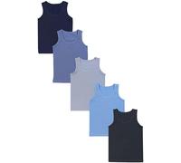 TupTam Canottiere Bambino - Set 5 Canottiere Senza Maniche in Cotone, Comode e Traspiranti, Blu Scuro Antracite Blu Indaco Grigio, 152-158