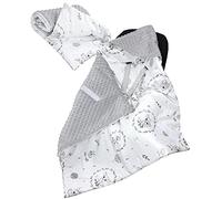 TupTam Copertina per Neonati 85 x 85 cm Coperta per Seggiolino Ovetto Neonato Auto Buggy Passeggino, Capriolo/Grigio, Autunno/Inverno - 85 cm x 85 cm