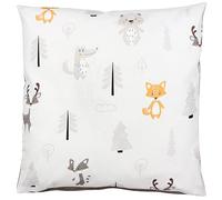 TupTam Federa per Cuscini per Bambini con Motivi Decorativi, Foresta/Volpe/Capriolo/Riccio/Orsetto/Beige, 40 x 60 cm