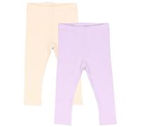 TupTam Leggings Bambina Lunghe 2er Pack Cotone Elastiche comode e opache, Crema Beige/Lavanda Viola, 104/110