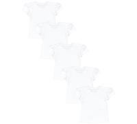TupTam Magliette per Bambina a Maniche Corta con Motivi Colorati Pacco da 5, Uni Bianco, 98