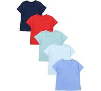 TupTam Magliette per Bambini Maniche Corte Pacco da 5, Rosso/Blu Scuro/Blu/Verde/Azzurro, 98