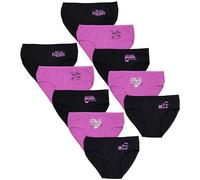 TupTam Mutande Bambina 10 Pezzi - Mutandine Bambina in Cotone Morbido - Ampia Scelta di Colori e Design, Slip/Forever Friends Nero Rosa, 128-134