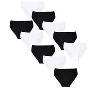 TupTam Mutande Bambina 10 Pezzi - Mutandine Bambina in Cotone Morbido - Ampia Scelta di Colori e Design, Nero/Bianco, 128-134