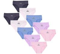 TupTam Mutande Bambina 10 Pezzi - Mutandine Bambina in Cotone Morbido - Ampia Scelta di Colori e Design, Slip 411425B-O Cuori Blu Rosa Viola Ecru Viola, 140-146