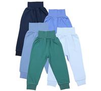 TupTam Pantaloni Bambino 5 Pezzi - Pantaloni Tuta Cotone per Bambini e Neonati, Morbidi e Comodi, Oeko-Tex, Blu Scuro Jeans Blu Verde Menta, 86