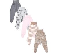 TupTam Pantaloni con Piedini da Neonato per Bambini, 5 Pezzi, Ragazza 6, 62