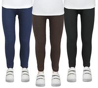TupTam Ragazze Leggings Thermo Invernali Pantaloni Termici 3 Pack, Nero/Marrone/Blu Scuro, 122