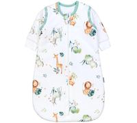 TupTam Sacco Nanna 2.5 TOG - Sacco Nanna Neonato Tutto l’anno con Maniche Rimovibili, Cotone OEKO-TEX, Safari (leone, giraffa, elefante), 80-86
