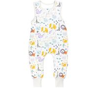 TupTam Sacco Nanna con Piedini - Sacco Nanna Neonato Tutto l’Anno 2.5 TOG in Cotone OEKO-TEX, Animali della savana colorati, 104-110