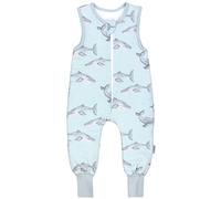 TupTam Sacco Nanna con Piedini - Sacco Nanna Neonato Tutto l’Anno 2.5 TOG in Cotone OEKO-TEX, Balena, 80-86
