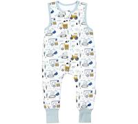 TupTam Sacco Nanna con Piedini - Sacco Nanna Neonato Tutto l’Anno 2.5 TOG in Cotone OEKO-TEX, Escavatore da cantiere Trattore Caterpillar, 80-86
