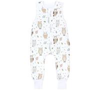TupTam Sacco Nanna con Piedini - Sacco Nanna Neonato Tutto l’Anno 2.5 TOG in Cotone OEKO-TEX, Gufo beige blu pastello, 116-122