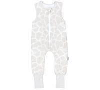 TupTam Sacco Nanna con Piedini - Sacco Nanna Neonato Tutto l’Anno 2.5 TOG in Cotone OEKO-TEX, Stampa leopardata beige con piede ribaltabile, 68-74