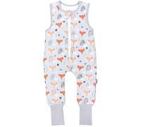 TupTam Sacco Nanna con Piedini - Sacco Nanna Neonato Tutto l’Anno 2.5 TOG in Cotone OEKO-TEX, Volpe arcobaleno con piede ribaltabile, 68-74