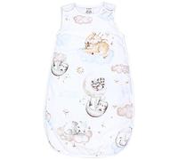 TupTam Sacco Nanna Neonato 2.5 TOG - Sacco Nanna Tutto L’anno con Cerniera Laterale, Cotone OEKO-TEX, Animali sulle nuvole, 56-62