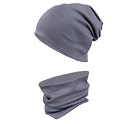 TupTam Set berretto e sciarpa bambini - Morbido set autunno inverno, Grigio Scuro, 52-56