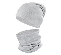 TupTam Set berretto e sciarpa bambini - Morbido set autunno inverno, Grigio Sreziato, 56-62