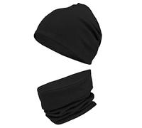 TupTam Set berretto e sciarpa bambini - Morbido set autunno inverno, Nero, 56-62