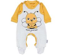 TupTam Set di Bambini Pagliaccetti Stampati e Coprifasce, Ape gialla/strisce grigie, 62
