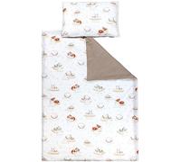 TupTam Set di Biancheria da Letto per Bambini Ragazzi Ragazze 2 Elementi, Cuccioli addormentati/Beige, 135x100 cm