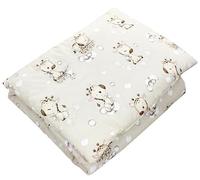TupTam Set di Piumone Fantasia per Bambini Tutte le Stagioni Cuscino Piatto 2 pz., Giraffa/Beige, 135x100 cm