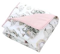 TupTam Tappeto gioco neonato 120x120 cm - Imbottito, morbido, cotone, Elefante Arcobaleno Grigio Polvere Rosa